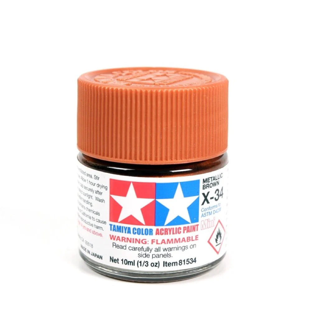 TAMIYA ACRYLIC MINI X-34 METAL. BROWNv
