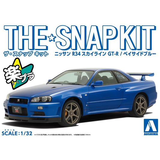 1/32 SNAP NISSAN R34 SKYLINE GT-R  (Bayside Blue)