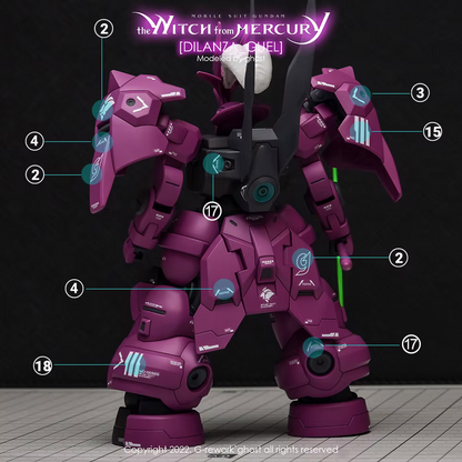 G-rework CUSTOM DECAL [HG] [The Witch from Mercury] – Guel's Dilanza