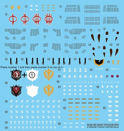 [G-REWORK DECALS] [HG] [RFV] MS-O6F ZAKUII F TYPE SOLARI