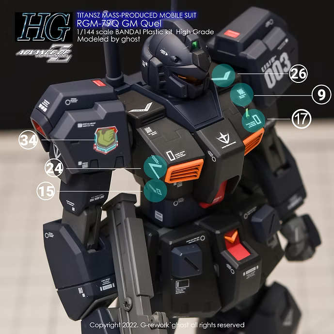G-REWORK HG RGM-79Q GM Quel Waterslide Decals