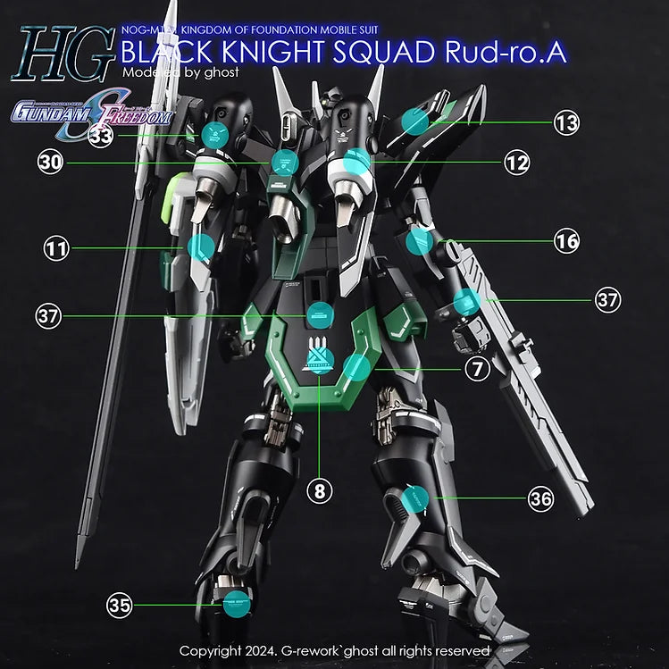 G-rework CUSTOM DECAL [HG] [SEED] B.K.S RUD-RO ( Series selectable )