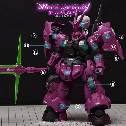 G-rework CUSTOM DECAL [HG] [The Witch from Mercury] – Guel's Dilanza