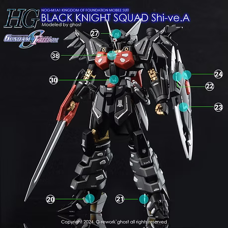 G-rework CUSTOM DECAL[HG] [SEED] BLACK KNIGHT SQUAD Shive A