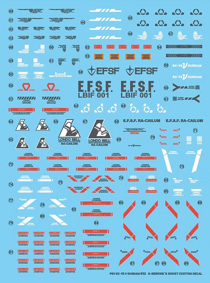 G-rework Decals [PG] UNLEASHED RX-93 V GUNDAM
