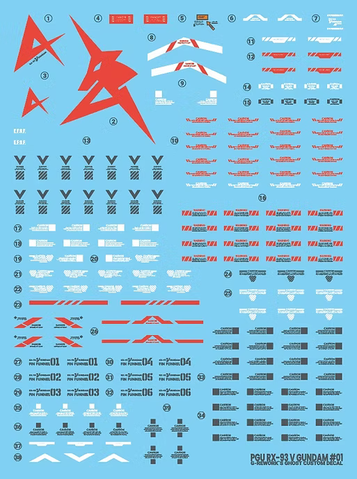 G-rework Decals [PG] UNLEASHED RX-93 V GUNDAM