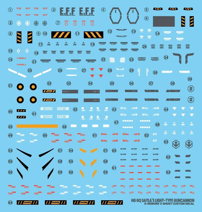 G-rework CUSTOM DECAL [HG] [GQX] SAYLA LIGH-TYPE GUNCANNON
