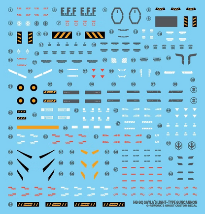G-rework CUSTOM DECAL [HG] [GQX] SAYLA LIGH-TYPE GUNCANNON