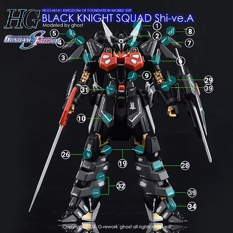 G-rework CUSTOM DECAL[HG] [SEED] BLACK KNIGHT SQUAD Shive A