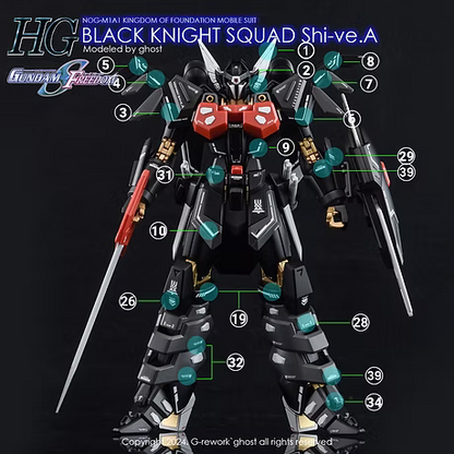 G-rework CUSTOM DECAL[HG] [SEED] BLACK KNIGHT SQUAD Shive A