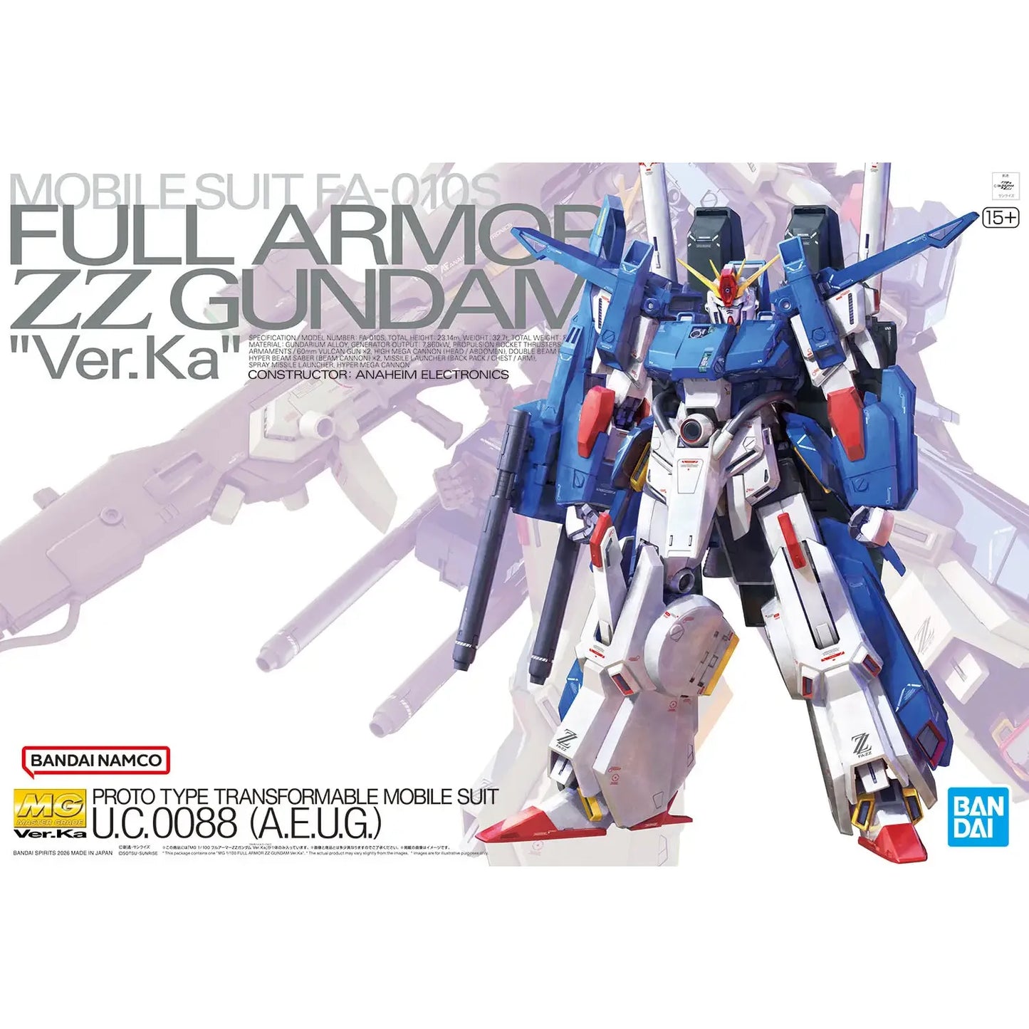 MG 1/100 FULL ARMOR ZZ GUNDAM Ver.Ka – Master Grade Model Kit