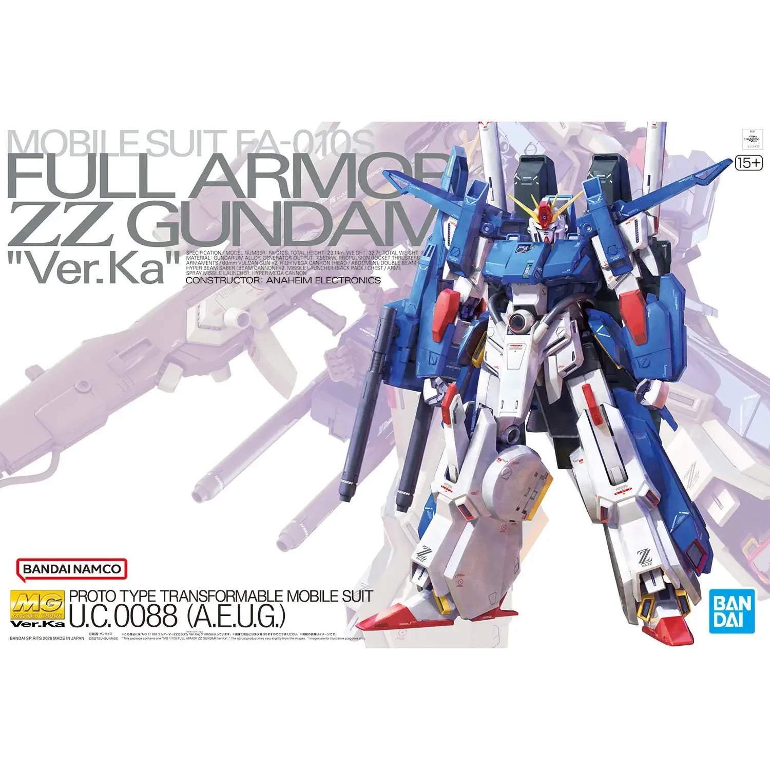 MG 1/100 FULL ARMOR ZZ GUNDAM Ver.Ka – Master Grade Model Kit