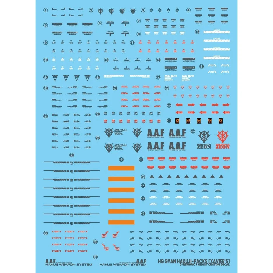 G-Rework HG Xavier's Gyan Hakuji-Packs Water Decal CD-H-GQ05
