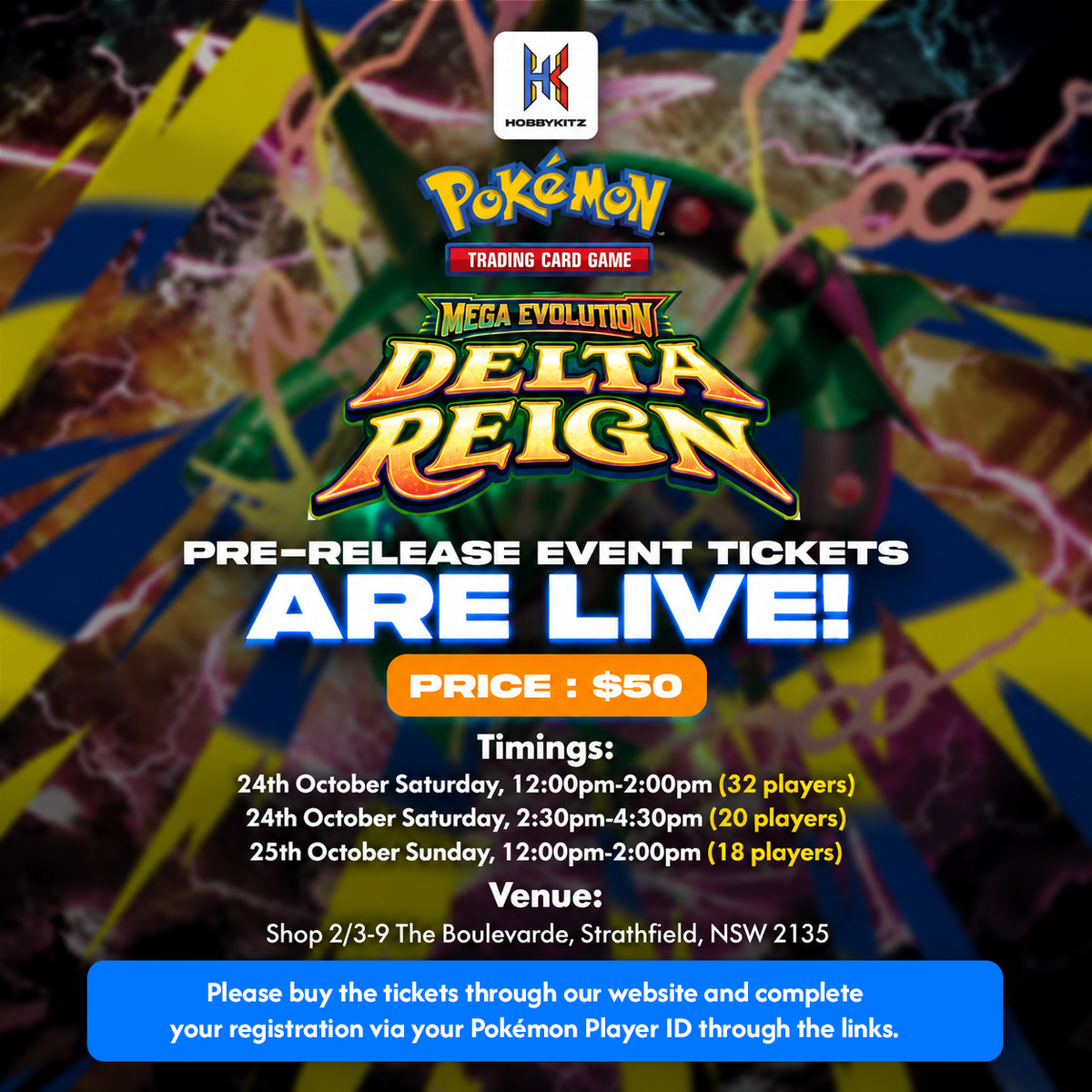 HobbyKitz Mega Evolution: Delta Reign Pre-Release Event Ticket