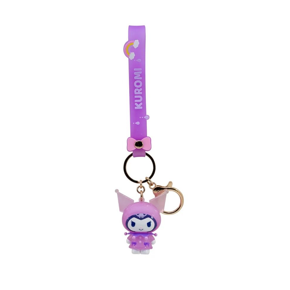 Hello Kitty And Friends Raincoat Collection Kuromi Keychain With Hand Strap Window Box