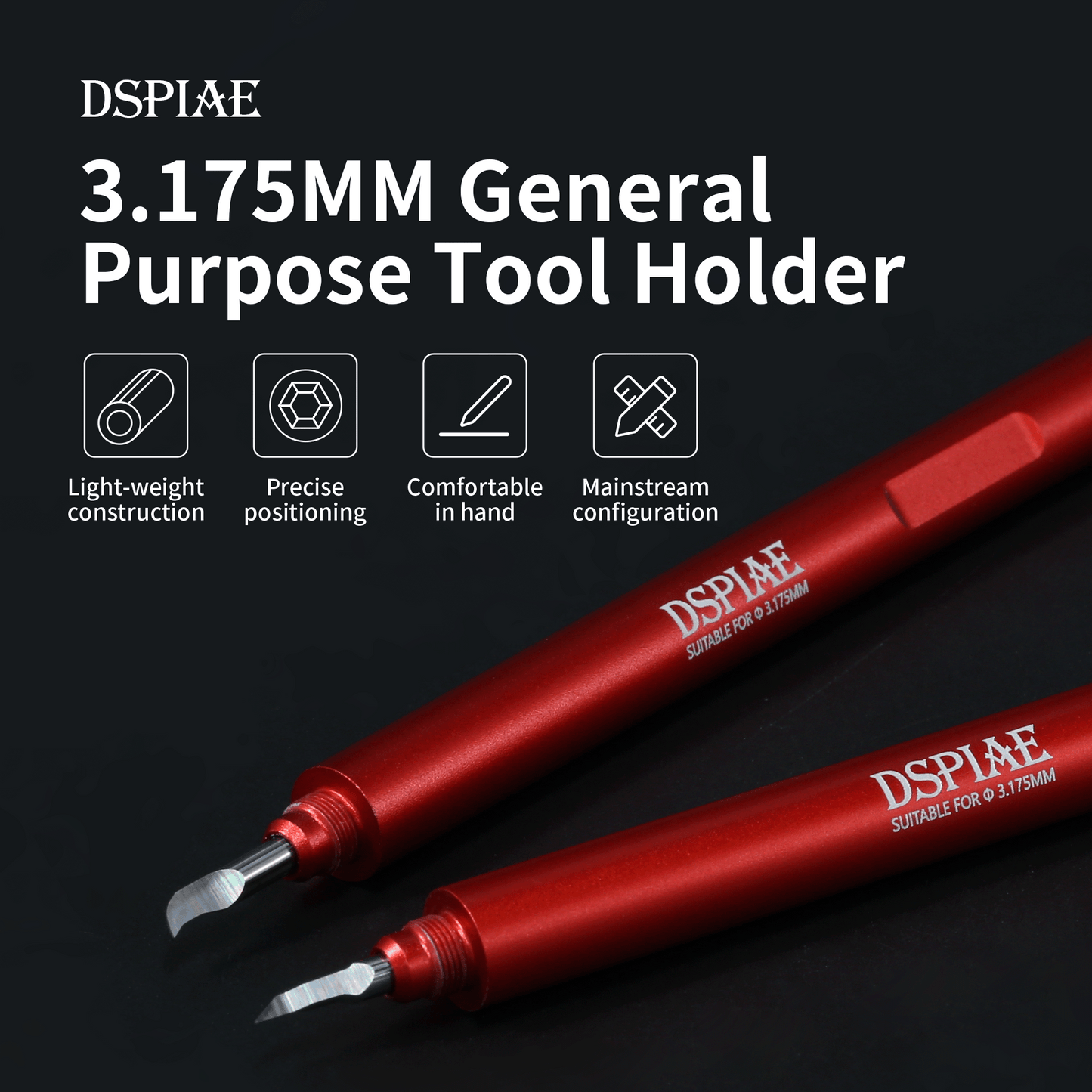 DSPIAE AT-EH 3.175mm Tool Holder (Knife Shank)