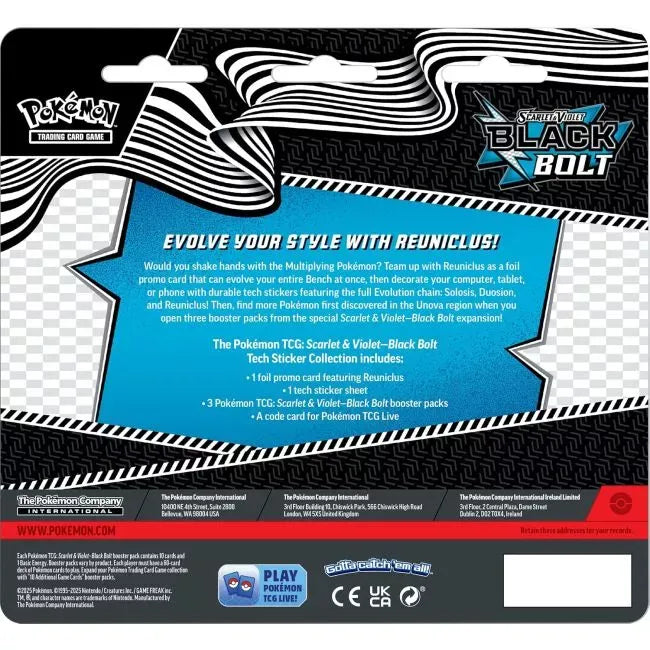 Pokemon TCG Scarlet & Violet 10.5 Black Bolt Tech Sticker Blister
