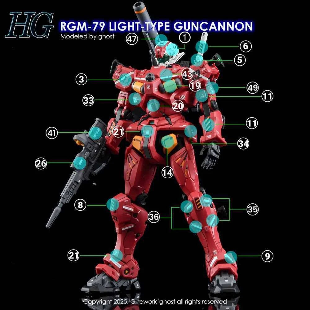 G-rework CUSTOM DECAL [HG] [GQX] SAYLA LIGH-TYPE GUNCANNON