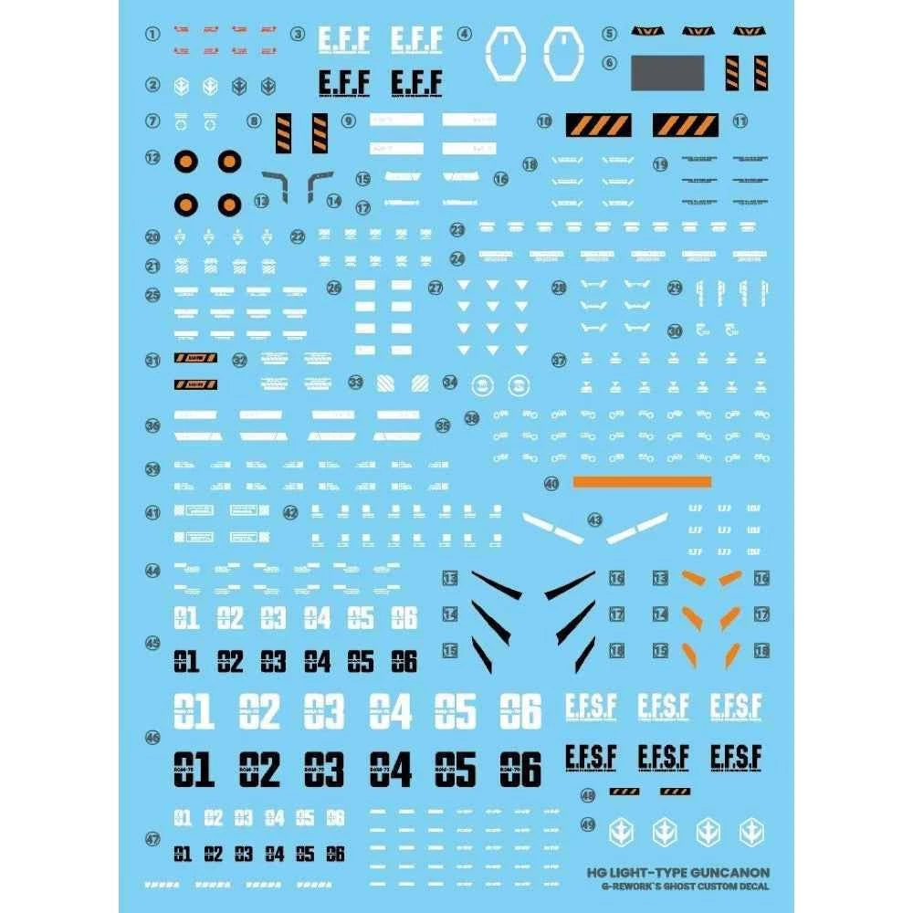 G-rework CUSTOM DECAL [HG] [GQX] SAYLA LIGH-TYPE GUNCANNON