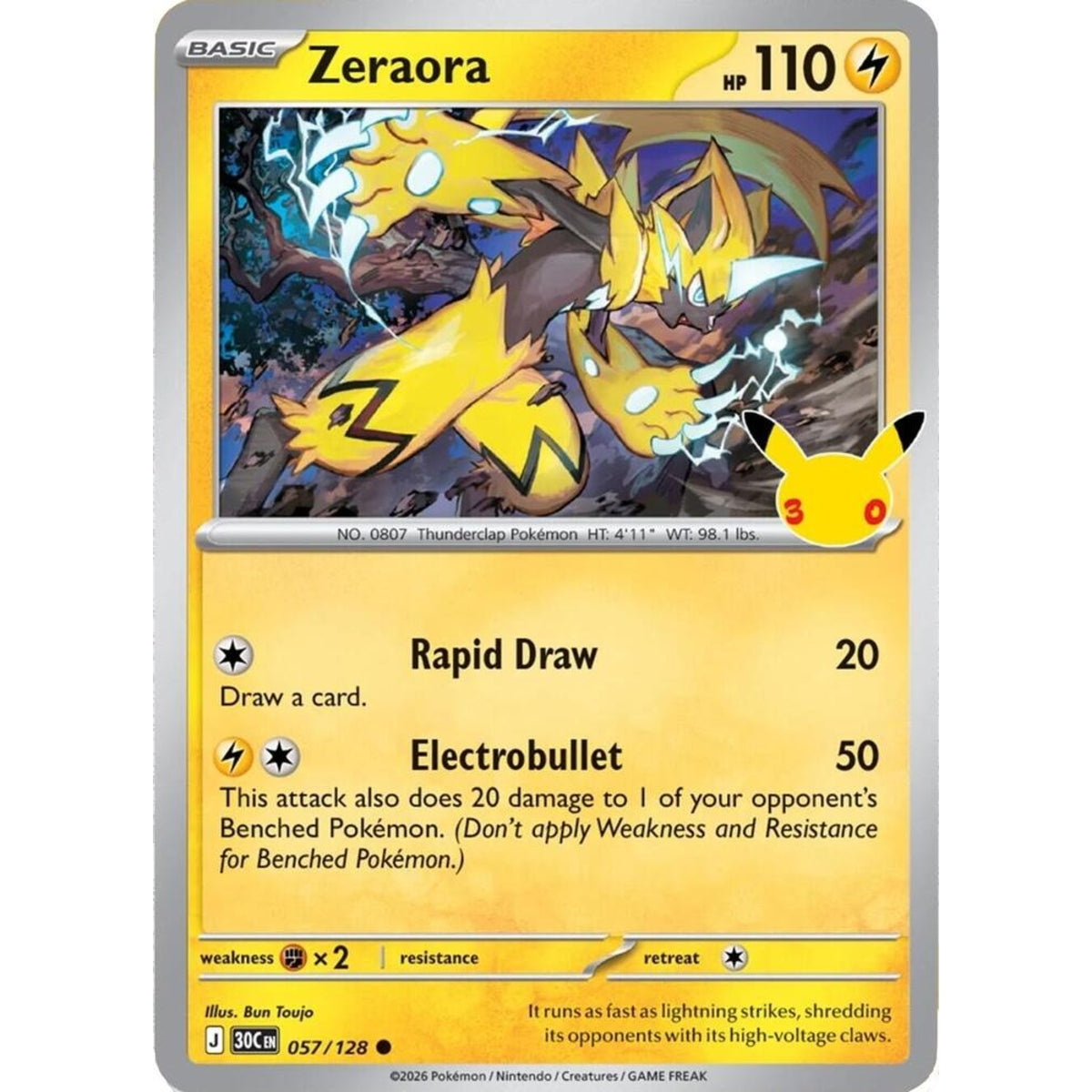 Zeraora - 057/128 Common ME:30th Anniversary