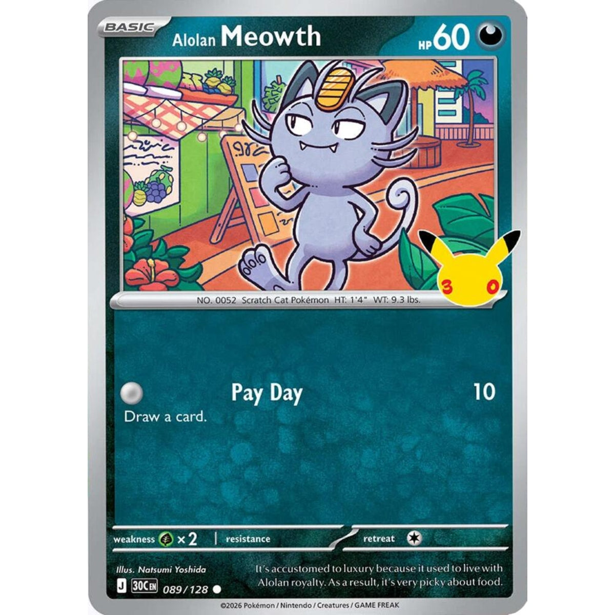 Alolan Meowth - 089/128 Common ME:30th Anniversary