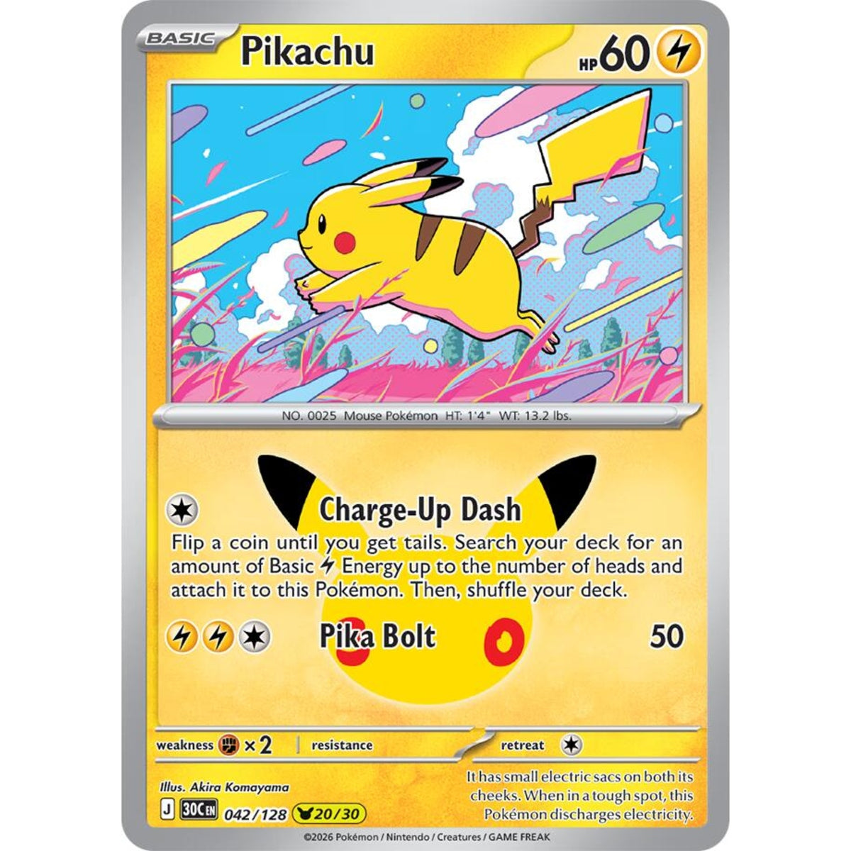Pikachu - 042/128 Pikachu Rare