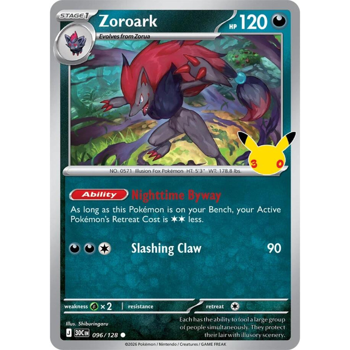 Zoroark - 096/128 Common ME:30th Anniversary