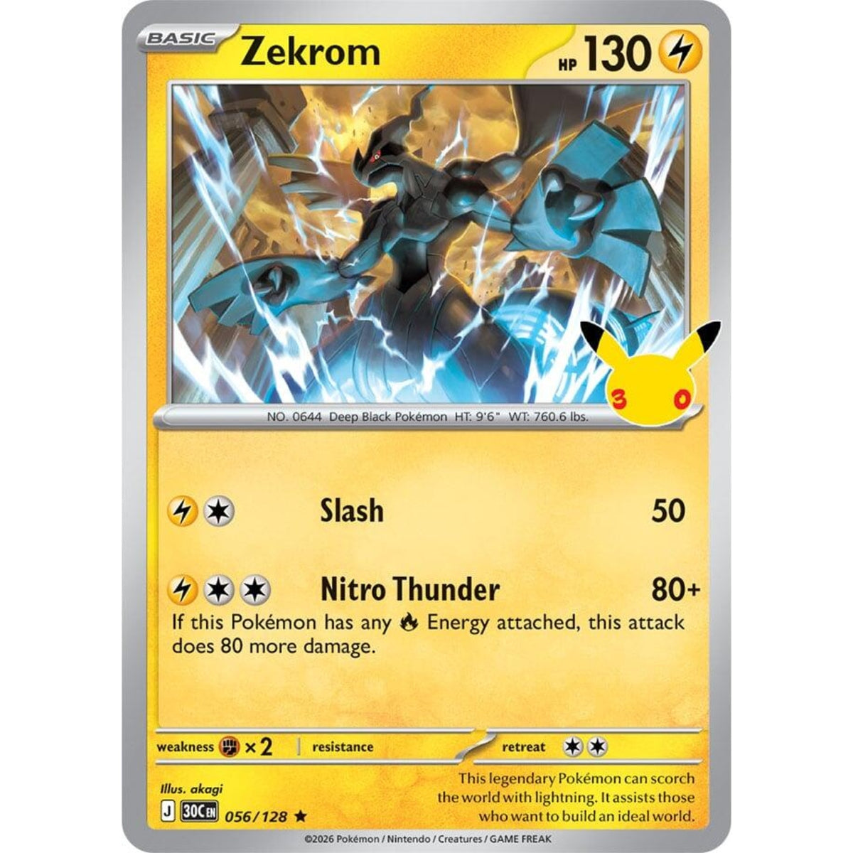 Zekrom - 056/128 Rare ME:30th Anniversary