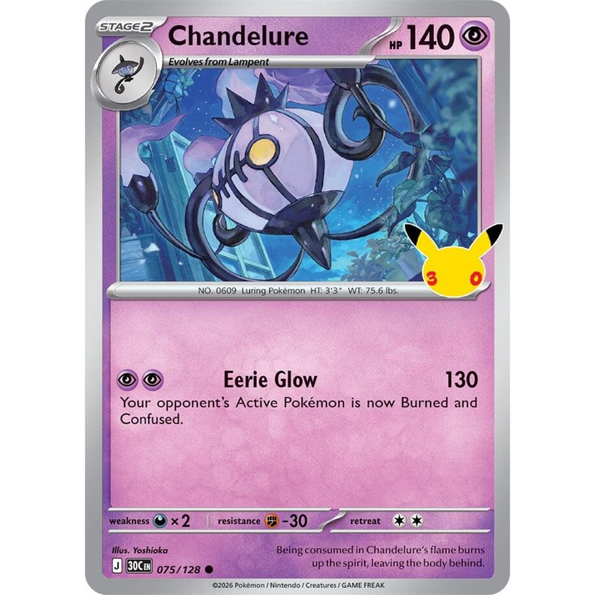 Chandelure - 075/128 Common ME:30th Anniversary
