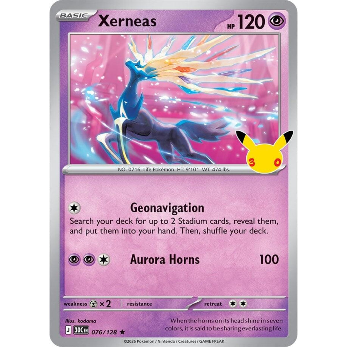 Xerneas - 076/128 Rare ME:30th Anniversary