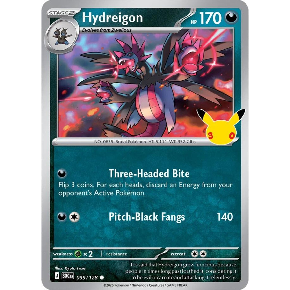 Hydreigon - 099/128 Common ME:30th Anniversary