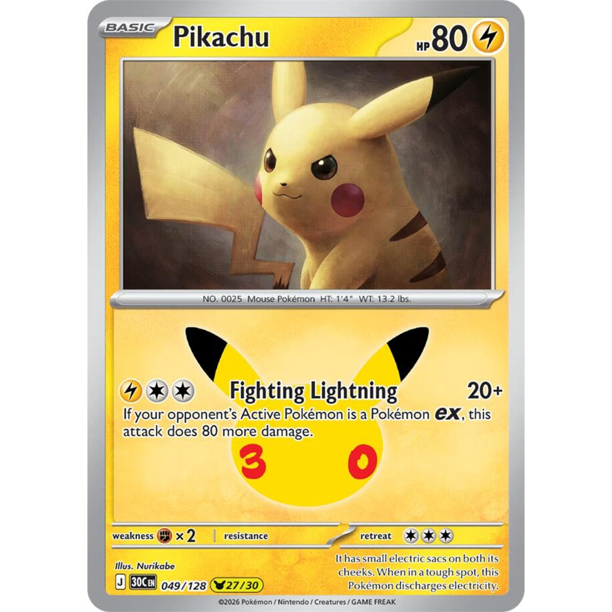 Pikachu - 049/128 Pikachu Rare