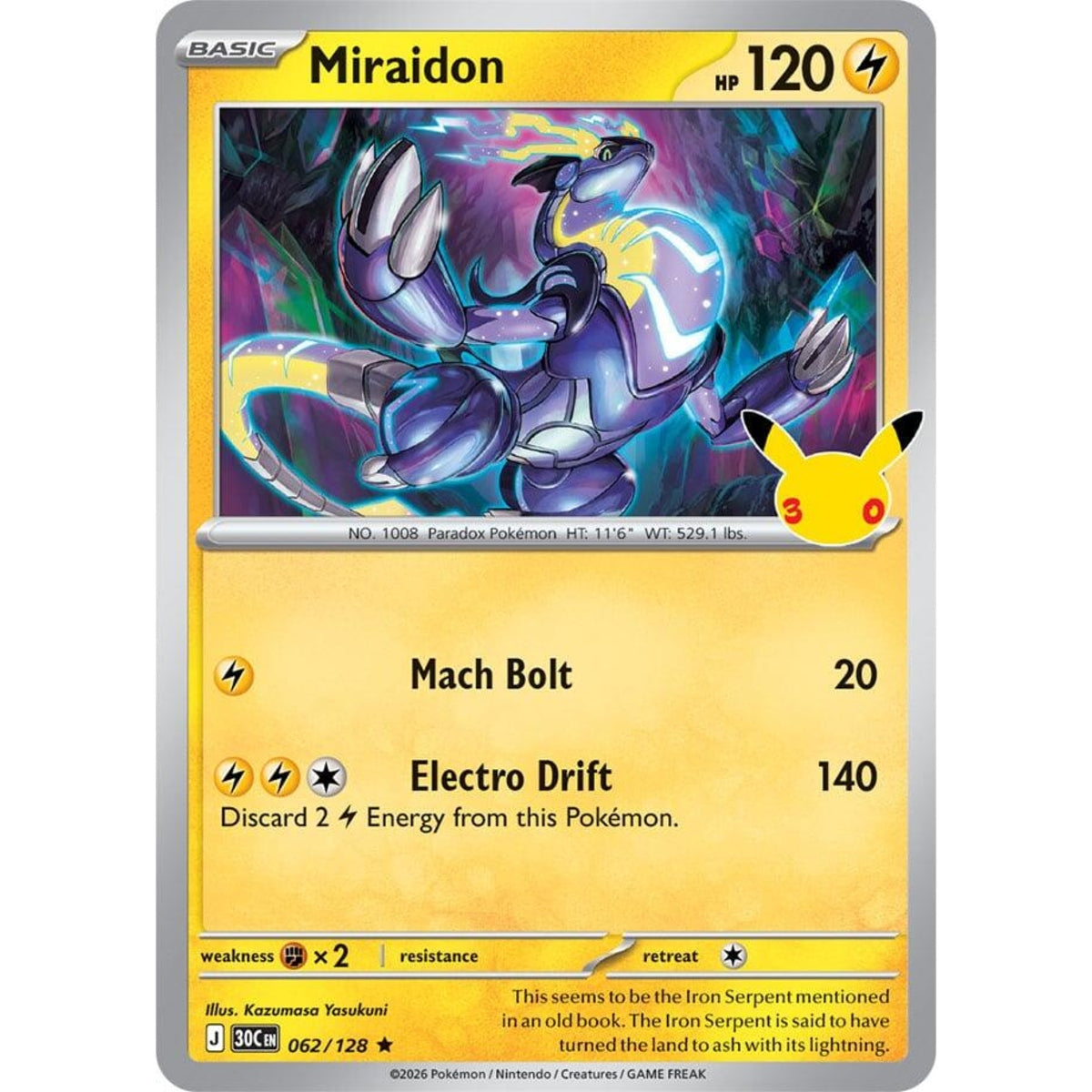 Miraidon - 062/128 Rare ME:30th Anniversary