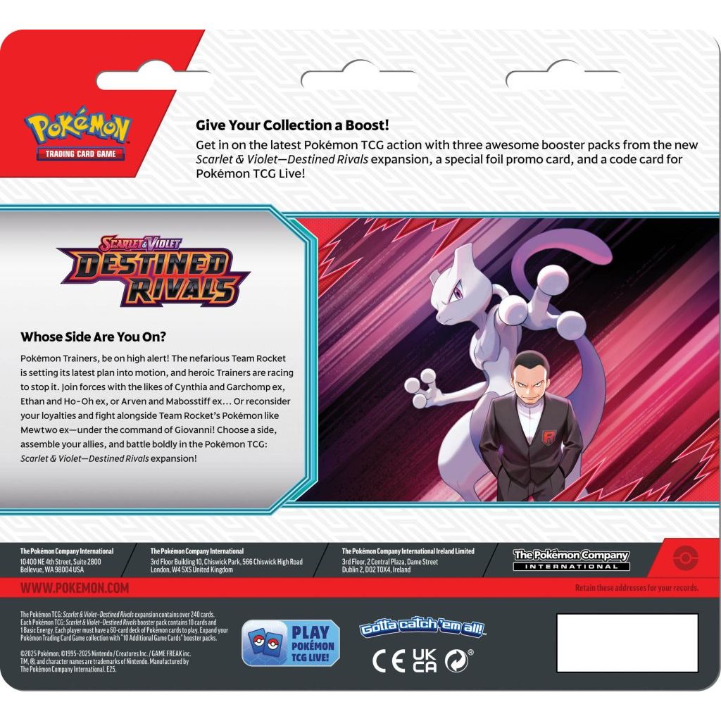  Pokemon TCG Scarlet & Violet Destined Rivals Three booster blister