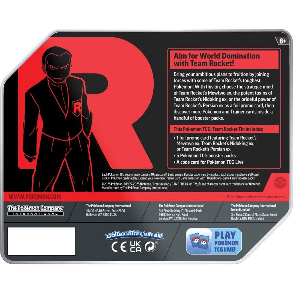[Pre-Order]Pokemon TCG Team Rocket Tin